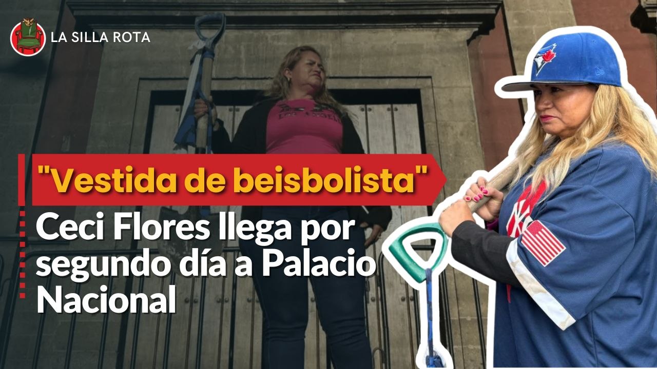 "Vestida de beisbolista", Ceci Flores llega por segundo día a Palacio Nacional | VIDEO