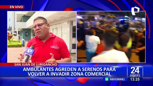 SJL: ambulantes se enfrentan a serenos para evitar desalojo