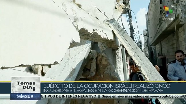 Ejército de la ocupación israelí realizó cinco incursiones ilegales en la gobernación de Rafah.