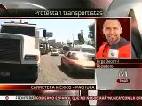 Transportistas bloquean la carretera MéxicoPachuca en protesta por Gasolinazos