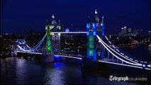 Juegos Olímpicos de Londres 2012  Puente de la Torre espectáculo de luces que brillan por Diamante de la Reina del Jubileo