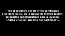 Adiós Chepina Gracias por participar colocan lonas con dedicatoria para Josefina Vázquez Mota