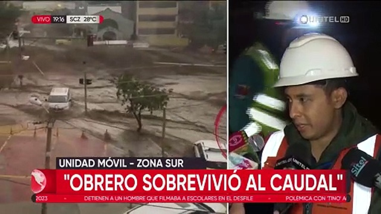 ​”Gracias a Dios, pude pararme”, dice el obrero que fue arrastrado por un río desbordado en La Paz 