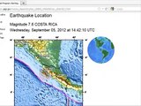 Se registra terremoto en Costa Rica de magnitud 85 grados en Escala Richter
