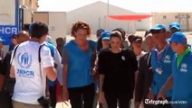 Angelina Jolie visita a los refugiados sirios