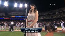 Zooey Deschanel Sings National Anthem Fox news