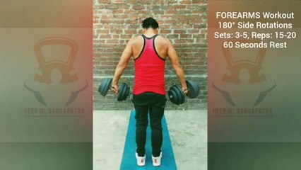 ❌ 180° SIDE ROTATIONS ✔️ Best FOREARMS Exercise #heermlgangaputra #naturalbodybuilding