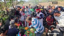 Traditional celebrations of Mexico volcano's 'birthday' carry on despite eruption