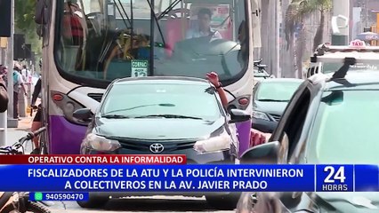 Realizan operativo contra colectiveros en la Av. Javier Prado cerca a la estación La Cultura