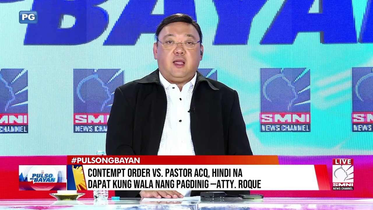 Contempt order vs. Pastor ACQ, hindi na dapat kung wala nang pagdinig —Atty. Roque | via Vhal Divinagracia