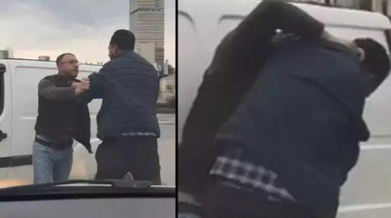 Ataşehir'de yumruklu yol kavgası kamerada