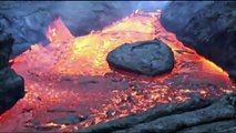 Flujos de lava del volcán ruso