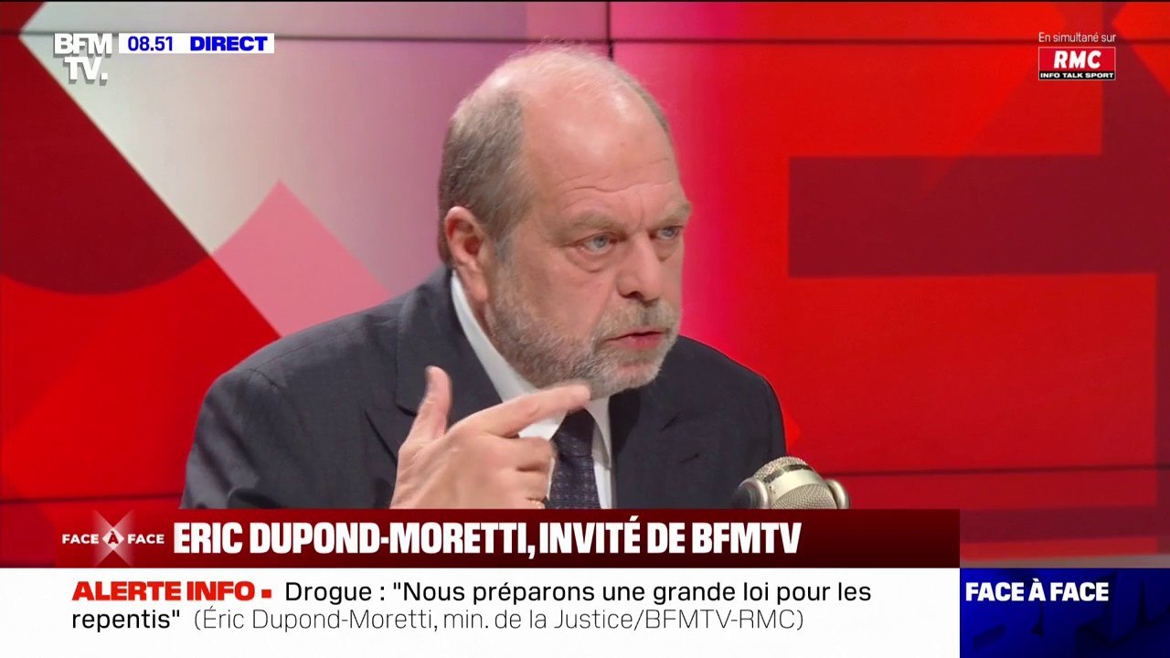 Trafic de drogue: "Celui qui fume son petit pétard le samedi, ce pétard-là a le goût du sang séché sur le trottoir", déclare Éric Dupond-Moretti
