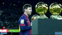 Lionel Messi Presenta su 4 Balon de oro en Juego de Barcelona vs Malaga 16012013