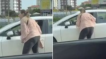 Trafikte hemcinsini çocuğunun gözü önünde yumrukladı