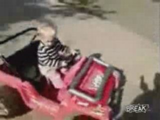 Little Brother Runs over Sister