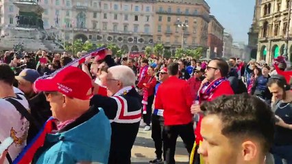 Inter-Atletico Madrid, tifosi spagnoli invadono Piazza Duomo
