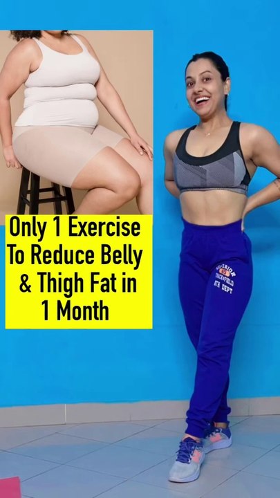 Lose belly and thigh fat in just 1 month with this easy exercise #losebellyfat #shorts #thighs