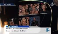 Caida de Jennifer Lawrence en los Oscares icono publicitario de Dior