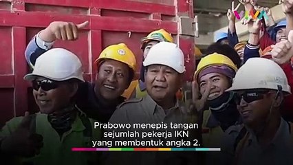 Respons Kocak Prabowo Digoda Pekerja IKN yang Salam 2 Jari