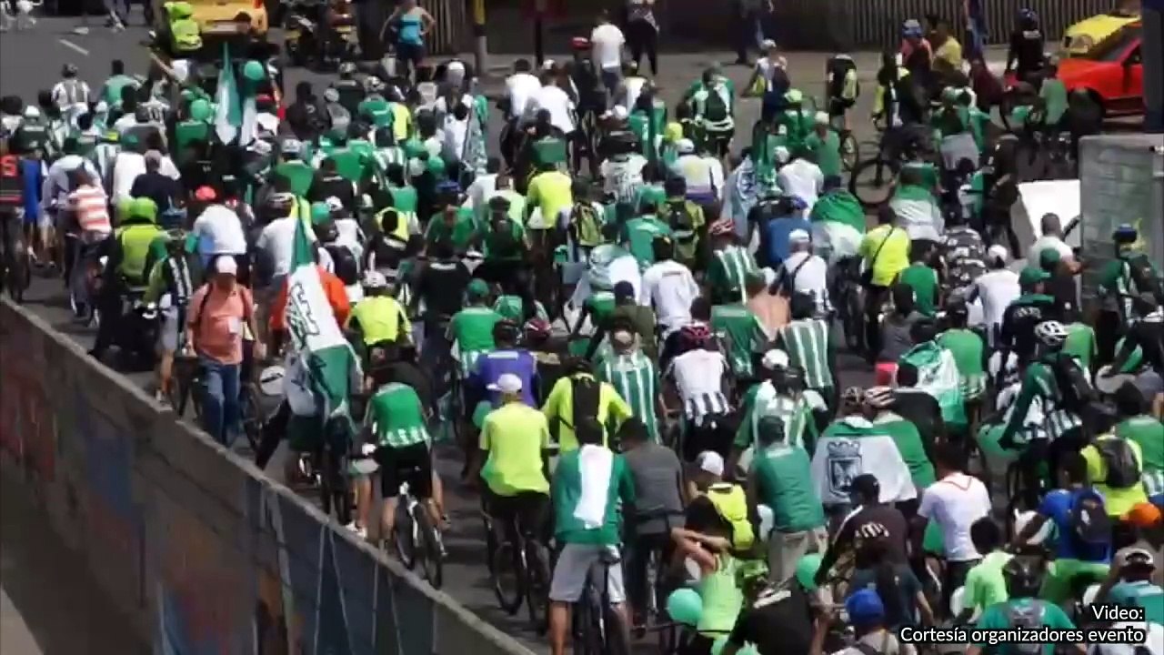 18-07-18 Hinchas de Atletico Nacional preparan Ciclada Verdolaga