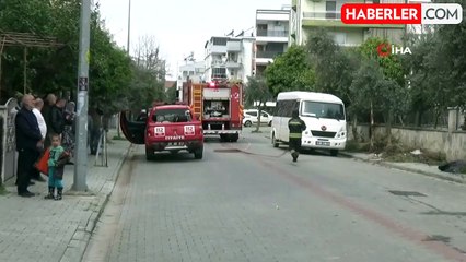 Aydın'da ilginç anlar: Balkondaki yangını, tehlikeye aldırmadan böyle izledi