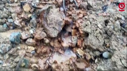 Köylüler, Giresun’da maden ocağının atık havuzunun sızıntı yaptığını görüntüledi… “Kimyasal ormana karışıyor"