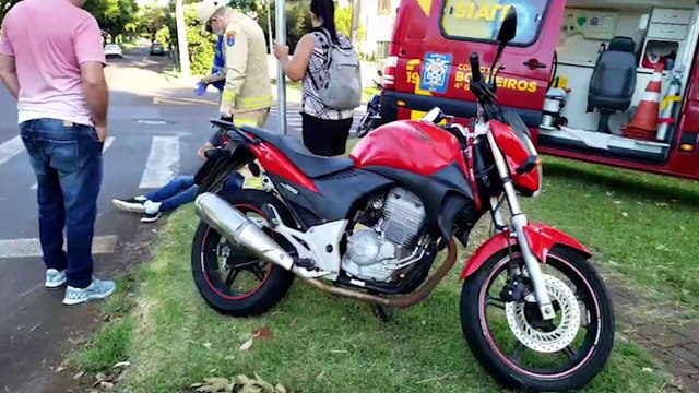 Motociclista fica ferido em acidente de trânsito na rua Manaus