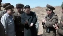 Lider de Corea del Norte Kim Jong Un disparando un arma