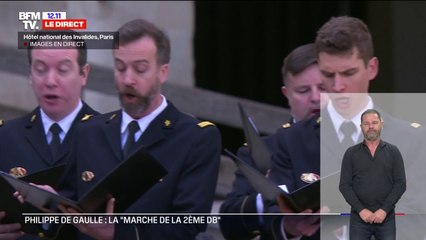 Hommage à Philippe de Gaulle: la "Marche de la 2ème DB" entonnée