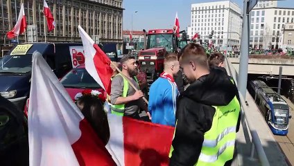 Kraków - protest rolników na rondzie mogilskim