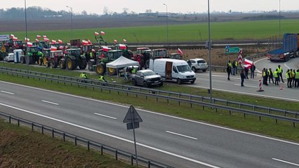 Protest rolników na autostradzie A1