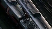 Imágenes aéreas del choque de trenes en Connecticut