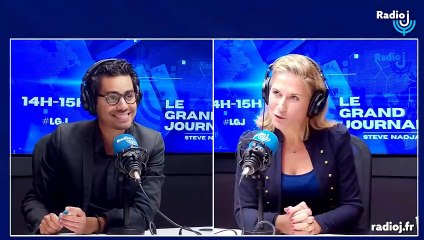 Hémicycle: Laetitia Krupa (France Info/Public Sénat) au micro de Steve Nadjar dans le Grand Journal