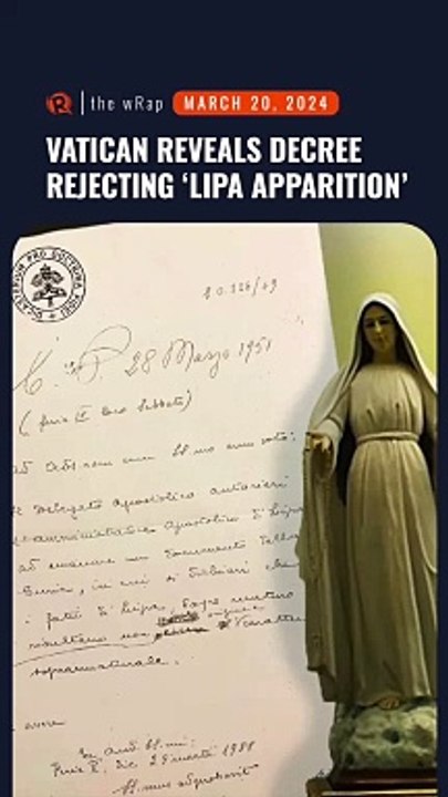 Vatican reveals 1951 decree rejecting ‘Lipa apparition’