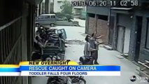 Caught on Tape  Onlookers Catch Falling Toddler from 4Story Fall