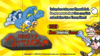 Turkey Attack  Shoot the Turkeys  Shooting Thanksgiving Game  Game Video Trailer