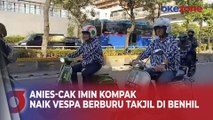 Jelang Pengumuman KPU, Anies-Cak Imin Kompak Naik Vespa Berburu Takjil di Benhil