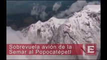 Helicóptero de la Semar muestra impresionantes imágenes del crater del Volcan Popocatepetl