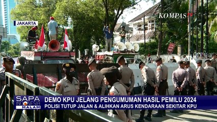 Polisi Tutup Jalan dan Alihkan Arus Kendaraan Sekitar KPU saat Pengumuman Hasil Pemilu 2024