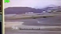 Video del aterrizaje y perdida del tren de aterrizaje de un avión en NY