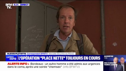 Opération "place nette" à Marseille: les policiers inspectent les cages d'escaliers