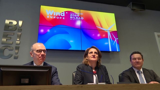 Teresa Ribera firma la Carta Española de la Energía Eólica en WindEurope 2024