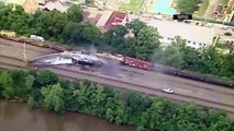 Train Derails Catches Fire Near Pittsburgh