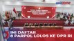KPU Tetapkan Hasil Pemilu Legislatif, Ini Daftar 8 Parpol Lolos ke DPR RI