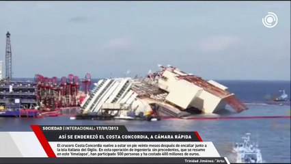 Timelapse del rescata del Barco Costa Concordia de costas Italianas