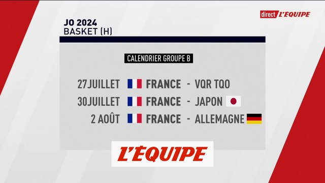 Le calendrier des équipes de France de basket aux JO dévoilé - Basket - JO 2024