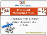 Professional web design service  Common facts to consider during designing of a website