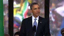 Barack Obama califica a aNelson Mandela durante su funeral como un hombre gigante