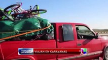 Paisanos de regreso en México en caravanas para evitar extorsiones